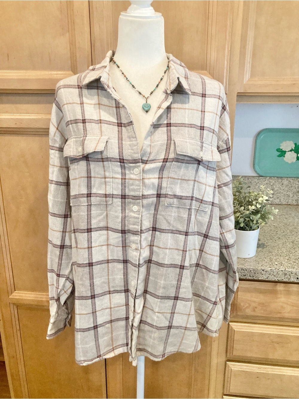 Old Navy Flannel Button-Down Shirt 100% Cotton